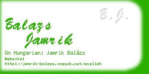 balazs jamrik business card