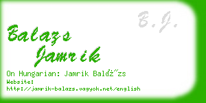 balazs jamrik business card